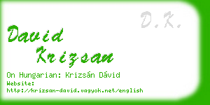 david krizsan business card