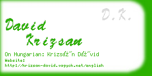 david krizsan business card